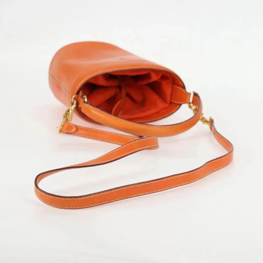 PRADA Shoulder Bag Leather 2way Orange Gold - Picture 11 of 15